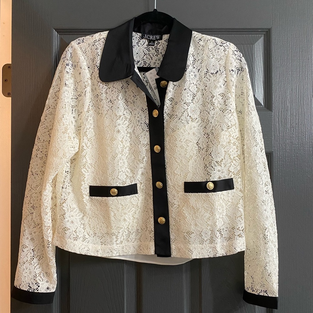 J.Crew Lady Shirt Jacket in Lace - Medium